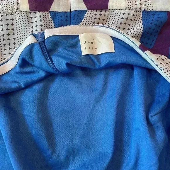 Dee Elly  Blue/Purple Diamond Pattern Maxi Dress-US M - Picture 4 of 8